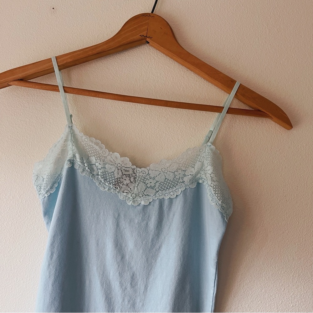 Y2K baby‎ blue lace cami tank top coquette early 2000s size L
